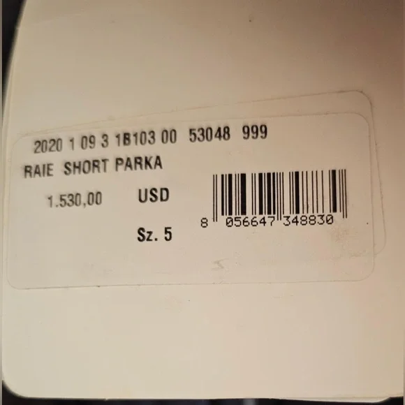 **NWT** Moncler's Raie Short Down Parka Jacket Black XL (size 5) - Picture 6 of 12